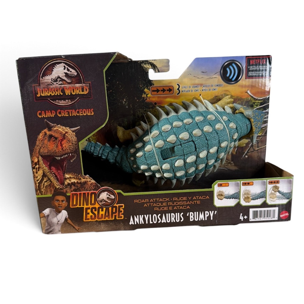 JURASSIC WORLD Camp Cretaceous Roar Attack Ankylosaurus Bumpy Action Figure NIB